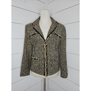 Conrad C Collection Size 12 black yellow & white blazer. Clueless!